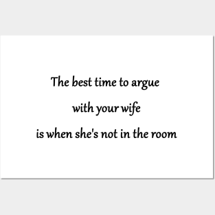 Funny Argue With Your Wife Joke Posters and Art